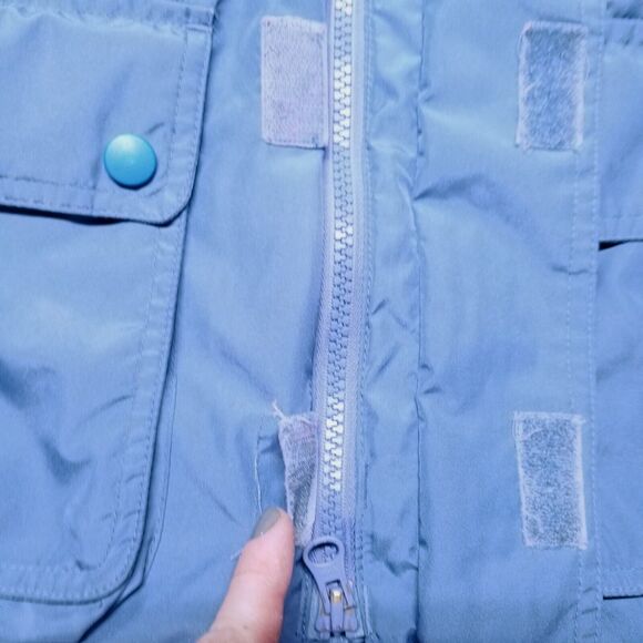 Lands End Zip Windbreaker, Hooded, Pockets, Women's Size M 10-12, Blue Gorp - Picture 5 of 16